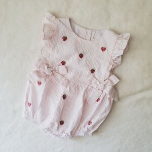 Starting Out Embroidered Strawberry Romper